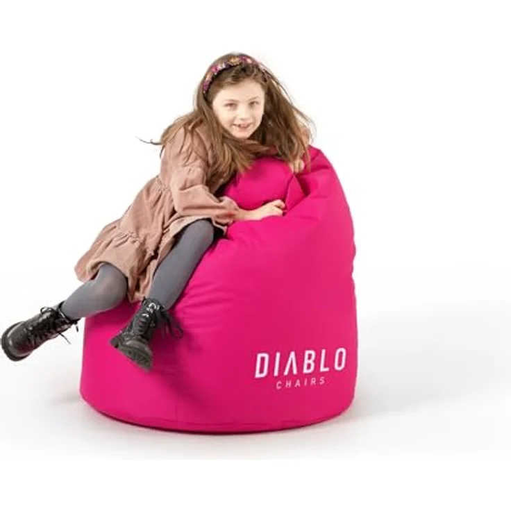 Diablo Kinder-Pouf, Craft Edition, ergonomischer Sitz, mit Granulatfüllung, strapazierfähiges Cordura, wasserdicht, leicht und kompakt, Spielmuster, Maße 80 x 110 x 80 cm, Rosa – Bild 3