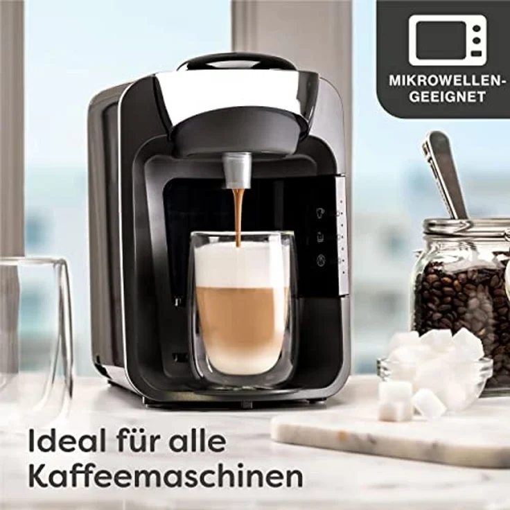 Cosumy Gläser-Set 4 doppelwandige Cappuccino Thermogläser 250ml - Halt die Temperatur, 4-tlg, Glas, Cappuccino Thermogläser - für Heiß- und Kaltgetränke – Bild 5