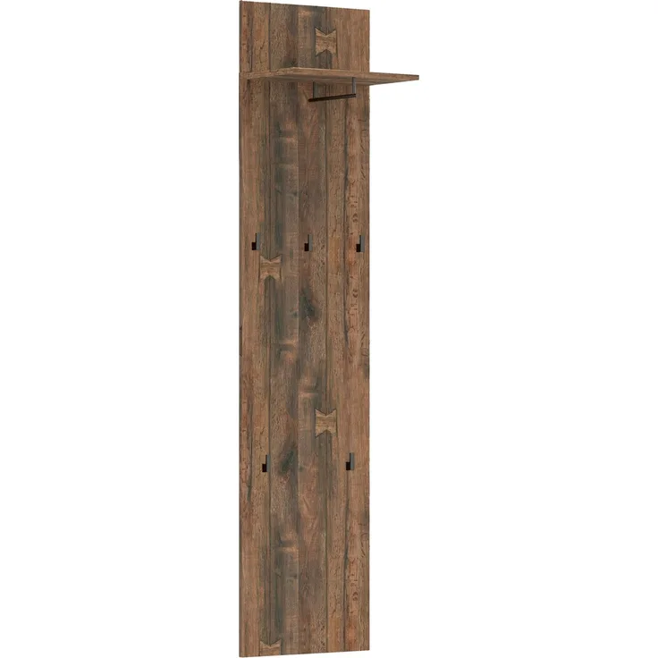 Garderobenpaneel >GENIO industrial< in Eiche, Holzwerkstoff - 40x170x26 (BxHxT)
