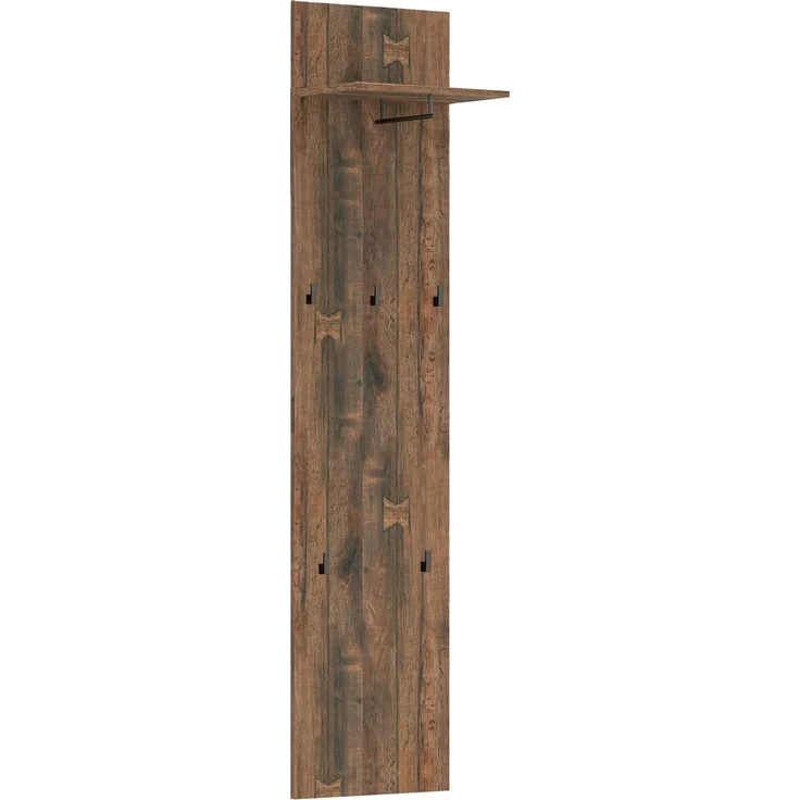 Garderobenpaneel >GENIO industrial< in Eiche, Holzwerkstoff - 40x170x26 (BxHxT) – Bild 1