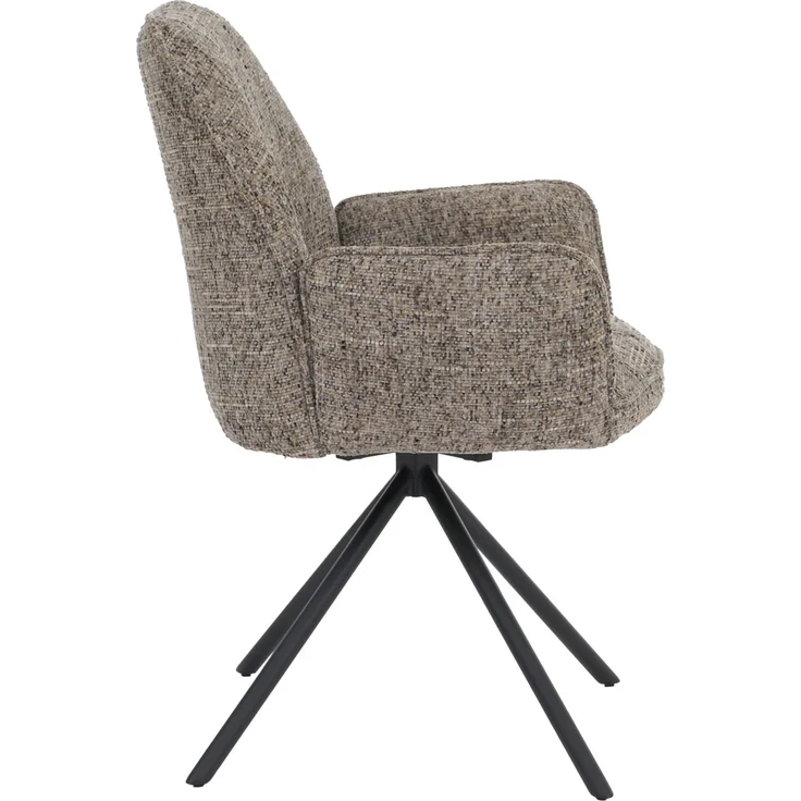 Esszimmerstuhl HWC-G67, Küchenstuhl, drehbar Auto-Position Metall Chenille (410g/m²) ~ Gestell schwarz, braun – Bild 8