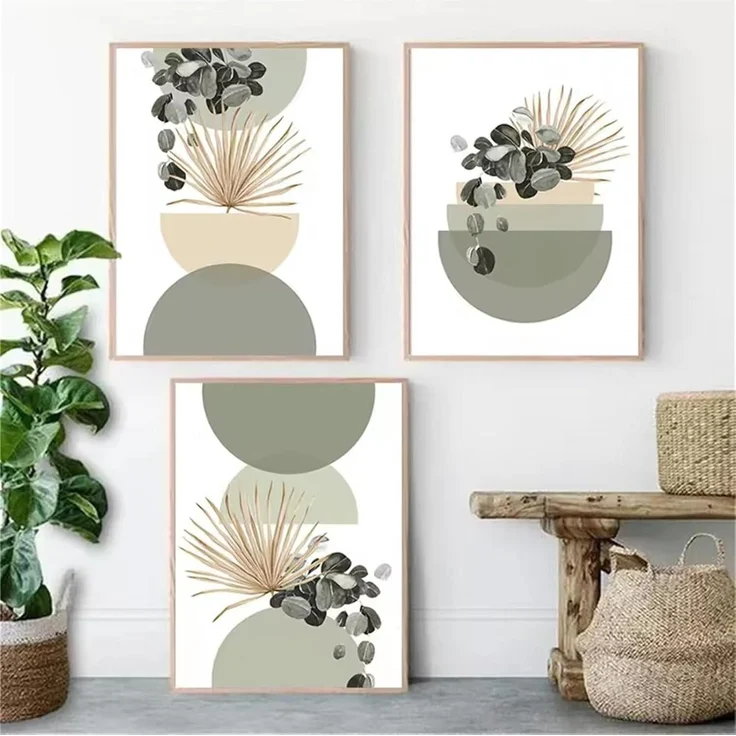 Poster 3teilig Boho grüne Pflanze Wohnzimmer B 50x70cm – Bild 7