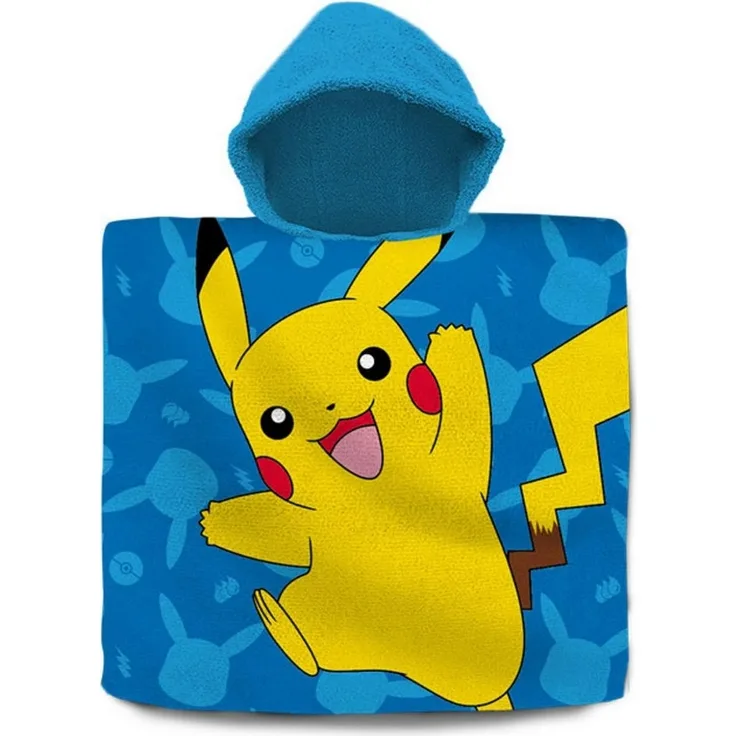 Pokémon Pikachu - Badeponcho - blau/gelb - ca. 60 x 120 cm