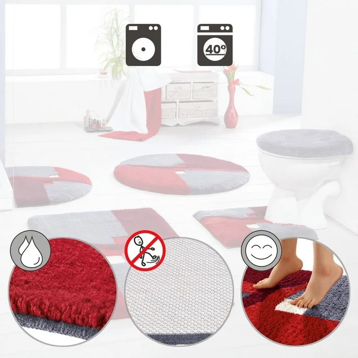 Erwin Müller Badematte WC-Umrandung "Athen", Höhe 20 mm, eckig, Grafik – Bild 2