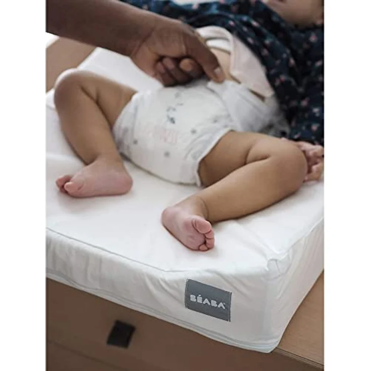 BÉABA, Bezug für Wickelunterlage Sofalange, 100 % Bio-Baumwolle, Frottee, Maschinenwaschbar, Made in France, Oeko-Tex-zertifiziertes Gewebe, Weiß – Bild 7
