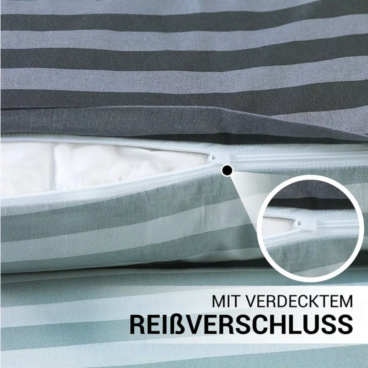 Malika Bettwäsche 135x200 + 80x80 cm atmungsaktiver Baummwoll Renforce Bettbezug, Renforce Baumwolle, 2 teilig, Für Allergiker geeignet, pflegeleicht, angenehm weicher Stoff – Bild 4