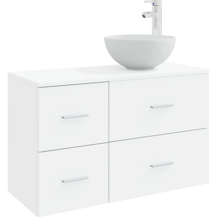vidaXL Badezimmerschrank-Set 2 stk. Weiß 79,5 x 35 x 80 cm 3403944 – Bild 2