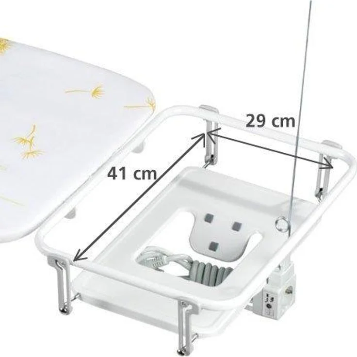 WENKO Bügeltisch Professional - extra breit, geeignet für Dampfbügelstationen, absenkbare Ablage, pulverbeschichtetes Metall, 130 x 99 x 48 cm – Bild 12