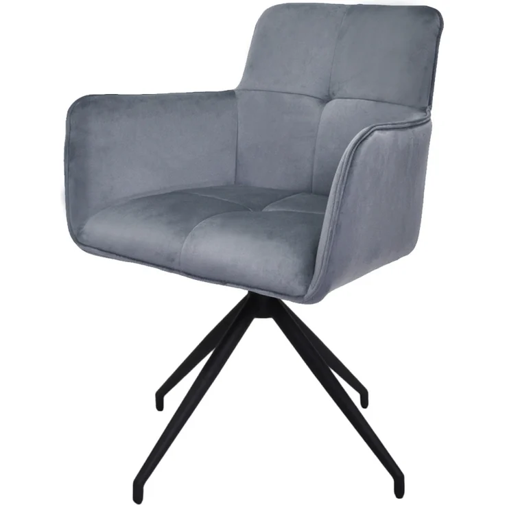 HTI-Living Letitia Velvet Dunkelgrau Drehstuhl – Bild 1