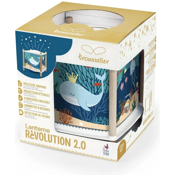 Nacht Licht - Laterne ReVOLUTION 2.0 - Ozean - Kabellos , Musik, Weinen Detektor, USB Aufladbar – Bild 5