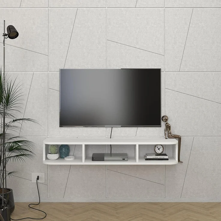 TV-Lowboard hängend Oundsvas 120x30x19 cm Weiß [en. casa] – Bild 5