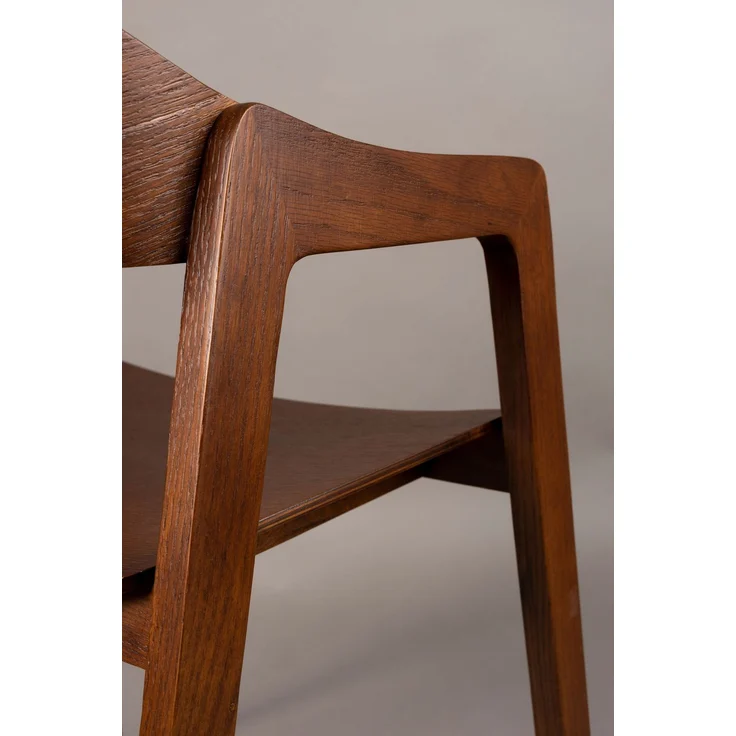 DutchBone Esszimmerstuhl Westlake 2er-Set, Walnuss aus Eichenholz Braun 58x52x76 cm – Bild 8
