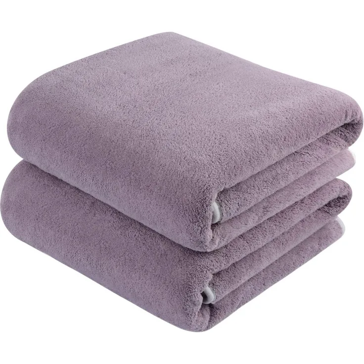 KinHwa Mikrofaser XXL Badetuch 76x152cm 2er Pack lila Schnelltrocknend