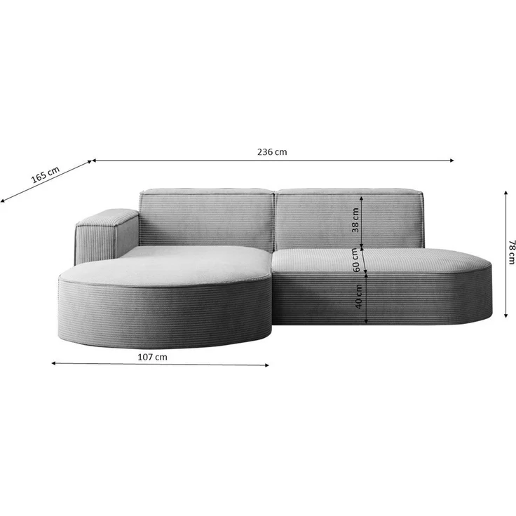 Kaiser Möbel Ecksofa Designer MODENA STUDIO L stoff Poso, Neve, Quelle – Bild 3