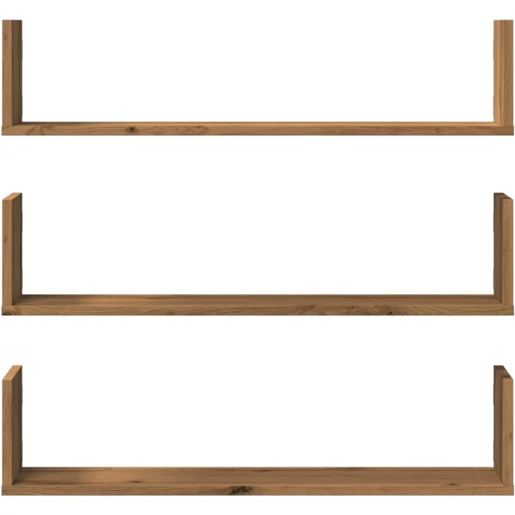 vidaXL Wandregale 3 Stk. Artisan-Eiche 80x18x18 cm Holzwerkstoff 853298 – Bild 4