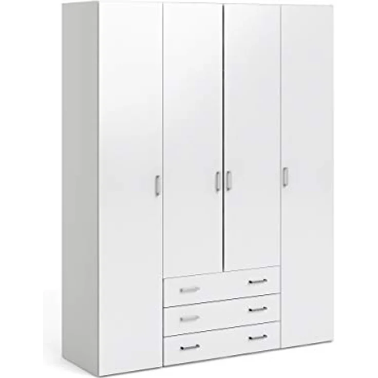 Kleiderschrank, Farbe Weiß 154 x 200,4 x 49,5 cm – Bild 5