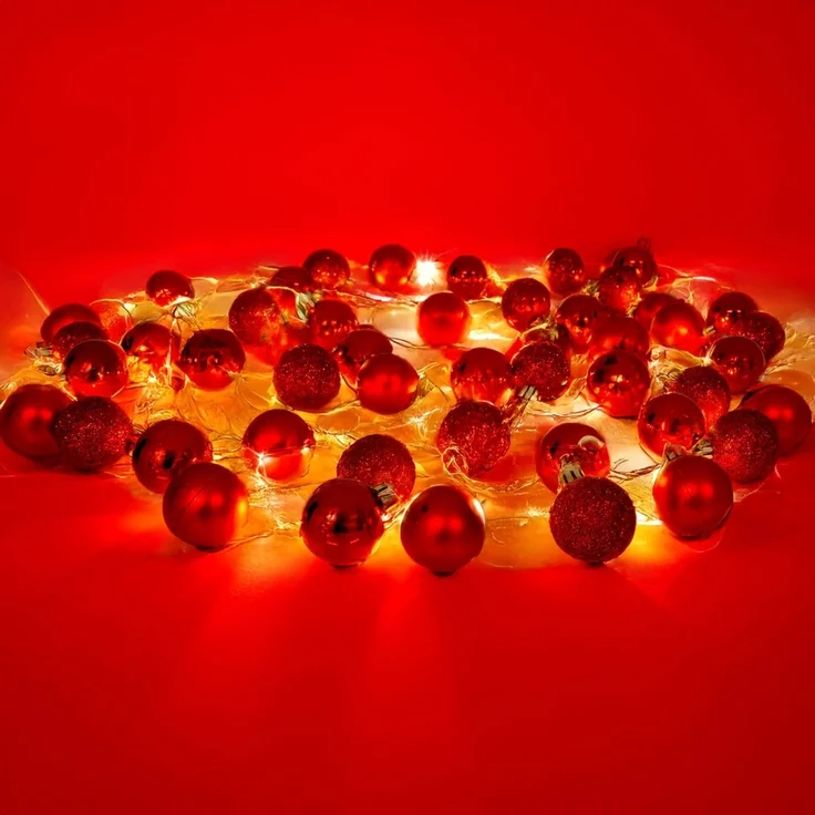 Lichterkette Outdoor Weihnachten 3D Rote Kugeln Weihnachtslichterkette 5274321 – Bild 3