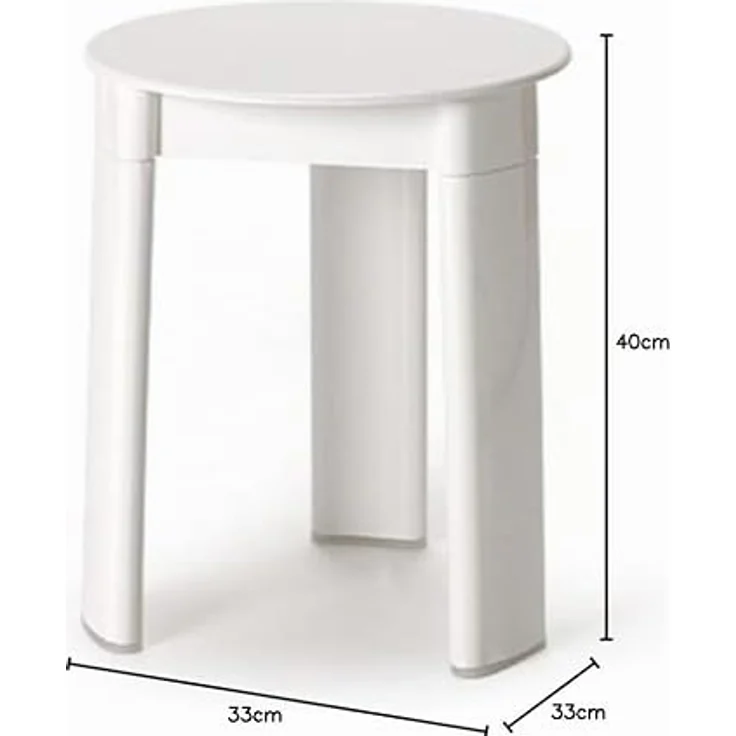 Gedy Trio Hocker, Badhocker aus ABS in Weiß 2072, einfacher Einbau – Bild 2