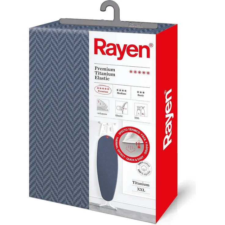 Rayen 6293 Bügelbrettbezug, Baumwolle, XXL für professionelle Bügelstationen