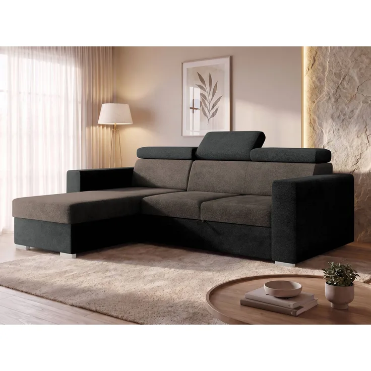Mirjan24 Ecksofa Porabi 2rLC (Farbe: Lumo 40 + Margo 227.09), 87 x 170 x 235 cm