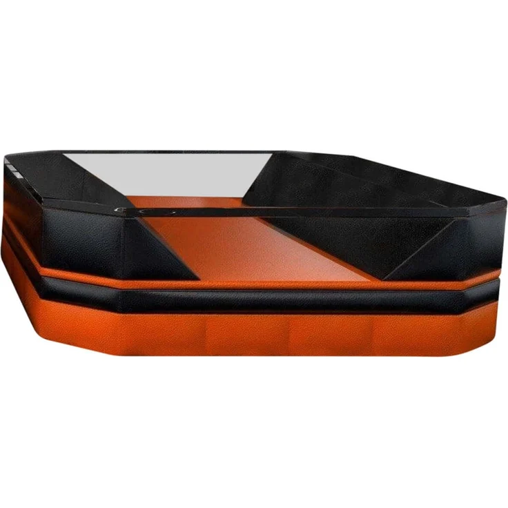 Sofa Dreams - Wohnzimmertisch Turino – Modern & Stilvoll - Kunstleder - Schwarz-Orange – Bild 1