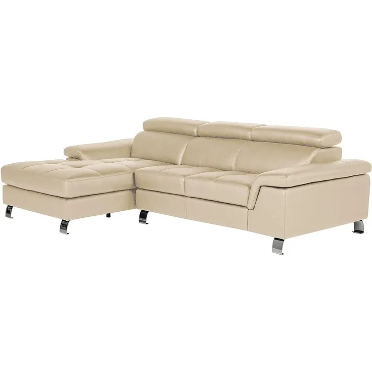 Ecksofa Leder MISHIMA - Taupe - Ecke Links