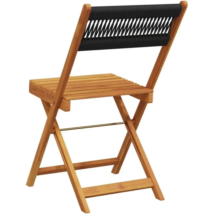 vidaXL Bistrostühle 2 Stk. Schwarz Massivholz Akazie und Kordel 367678 – Bild 6