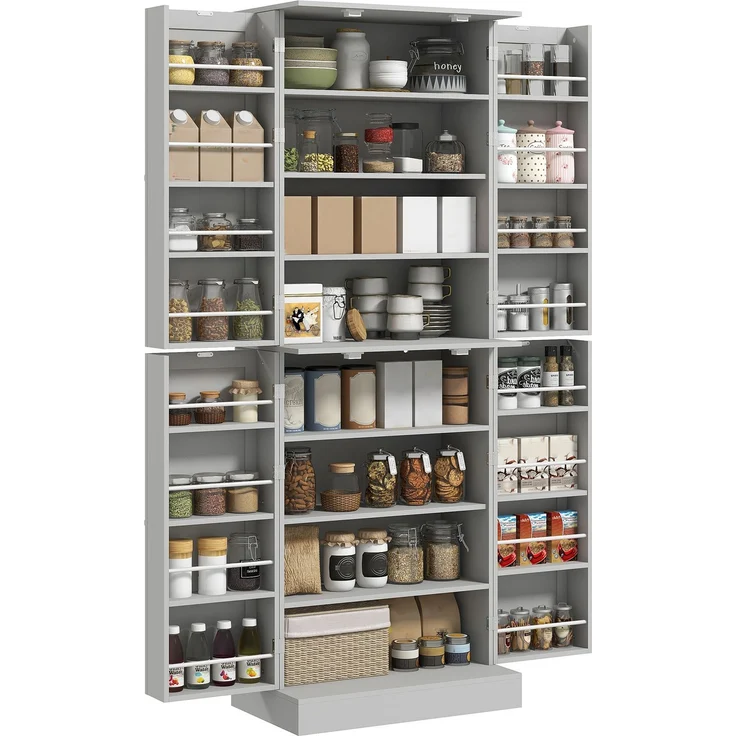 MELAYR, Moderner Küchenbuffet-Schrank 60 x 35 x 166 cm Grau – Bild 2