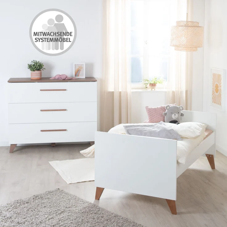 roba Kombi-Kinderbett 'Ole' 70 x 140 cm - 3-fach höhenverstellbar - 3 Schlupfsprossen - Weiß – Bild 6