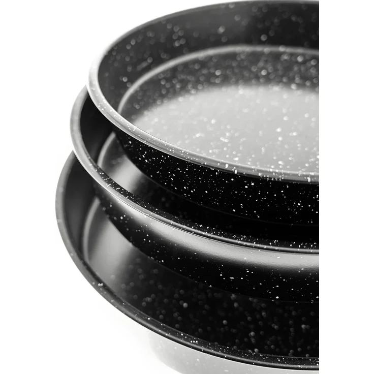 Backbelch 3er Set in Schwarz Backofenblech Tepsi aus Granit Ø28/Ø32/Ø36 cm – Bild 3