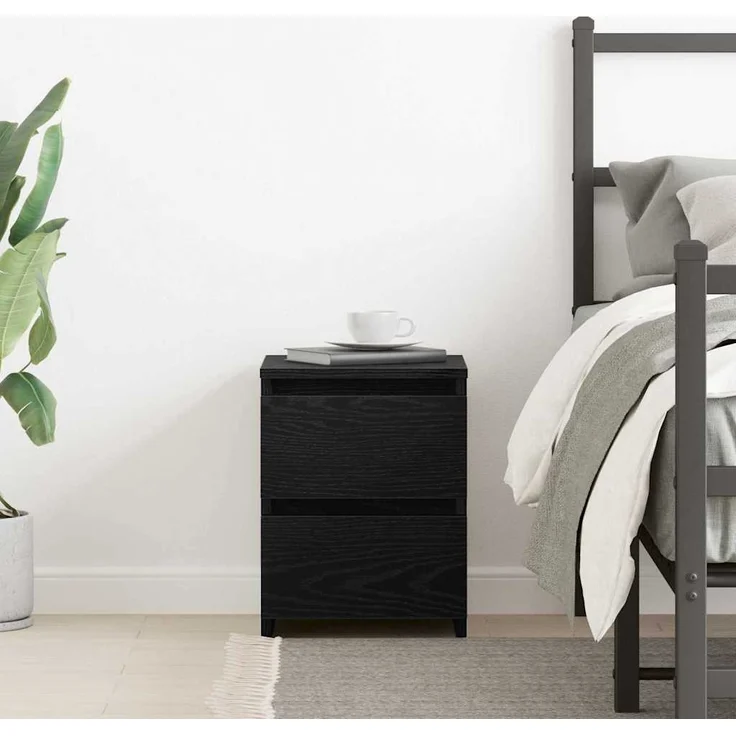 vidaXL Nachttisch Schwarz Eichen-Optik 30 x 30 x 40 cm Holzwerkstoff 861988 – Bild 3