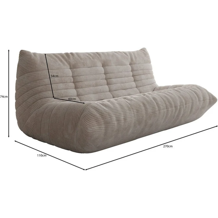 Luxusbetten24 Sofa Designer 3 Sitzer Sofa Calmo, mit weichem Cordbezug – Bild 3