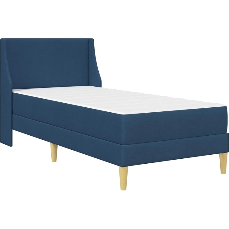vidaXL Bettgestell mit Matratze Blau 100 x 200 cm Polyester 3414723 – Bild 3