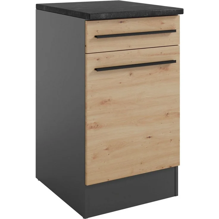 BASIC by Balculina Unterschrank Jazz 50er Unterschrank, Küchenschrank BxHxT 50x90x60 cm (1-St) Unterschrank mit 1 Tür, 1 Schubkasten und 1 Einlegeboden – Bild 1