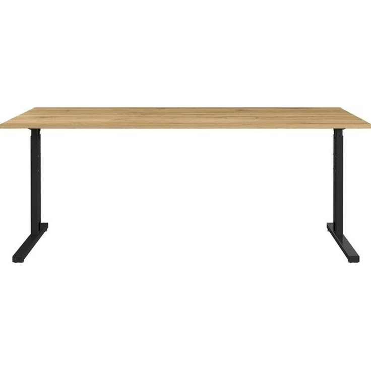 GERMANIA Schreibtisch 4253-582 Grandson-Eiche-Nb./Schwarz mechanisch höheneinstellbar – Bild 4