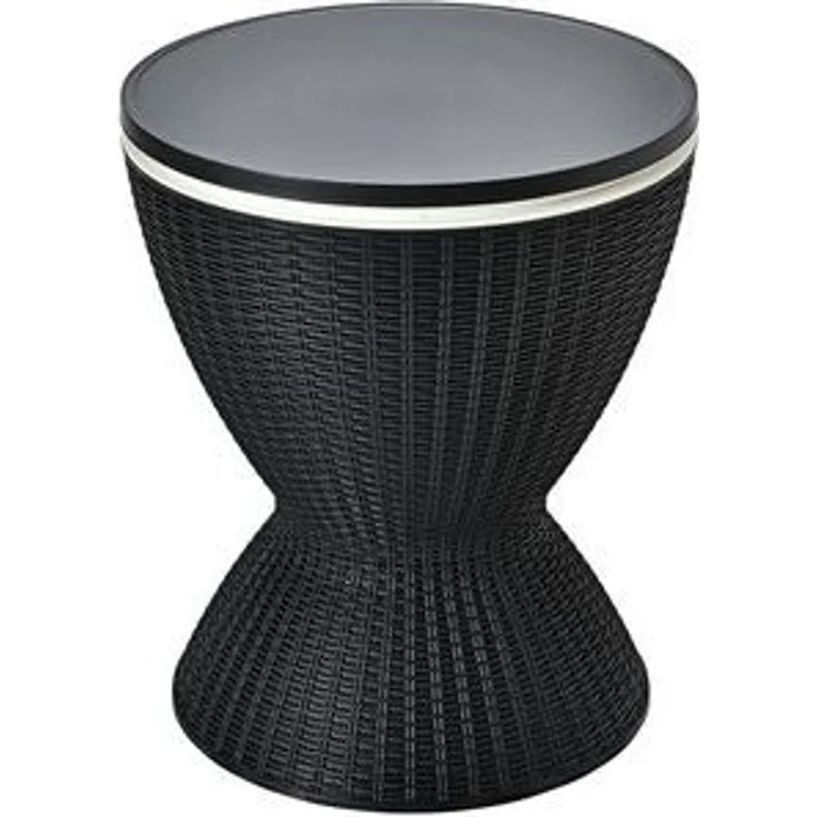 COSTWAY 3 in 1 Beistelltisch, 30L Kühlbox, hoehenverstellbar, mit Haken, Griff, abnehmbar Deckel, 75kg belastbar, 48,5 x 48,5 x 57,5 cm – Bild 6