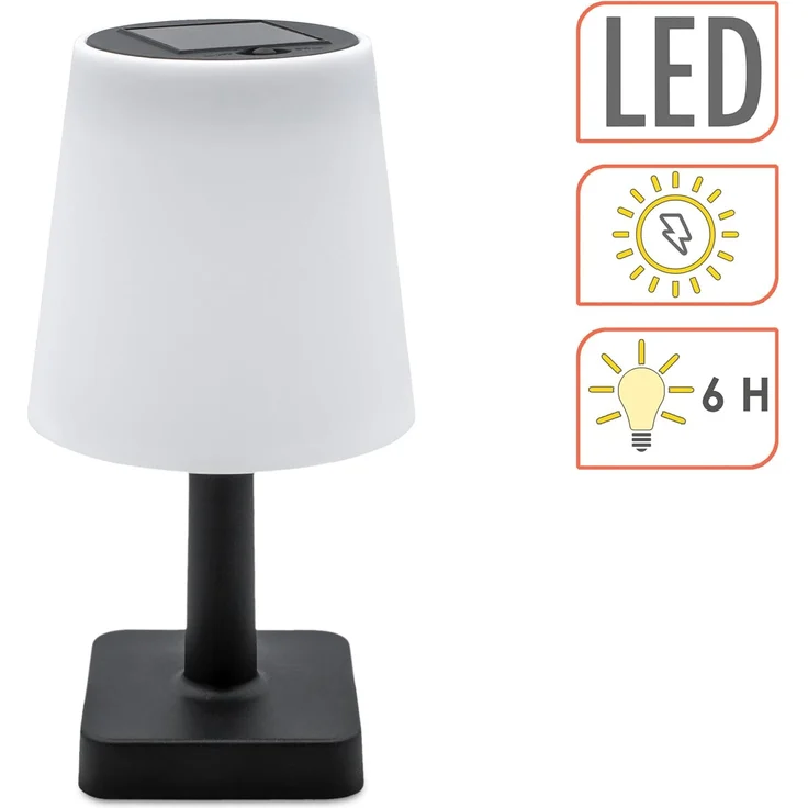 Spetebo LED Solarleuchte Tischleuchte für Außen und Innen - 23 x 12 cm, Solar, LED fest integriert, warmweiß, Deko Garten Tischlampe – Bild 3