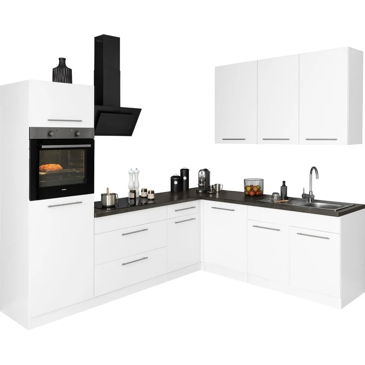 wiho Küchen Winkelküche Unna, mit E-Geräten, Stellbreite 260 x 220 cm – Bild 1