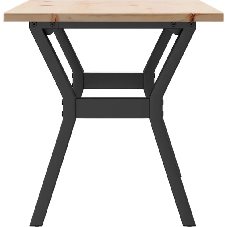 Couchtisch Sofatisch, Y-Gestell 100x50x45 cm Massivholz Kiefer & Stahl d455e – Bild 5