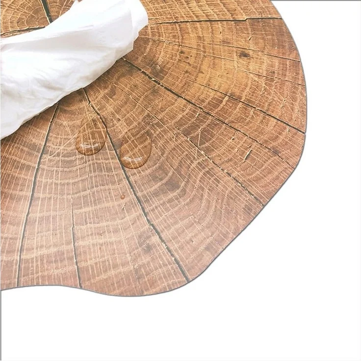matches21 HOME & HOBBY Platzset Abwaschbare Tischsets 8er Set Baumstamm Holz-Optik rund, (8-St), Platzsets als Tisch-Untersetzer und Tisch-Deko für Esstisch Teller – Bild 3