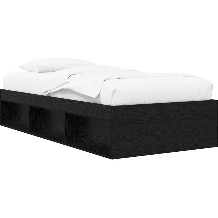 vidaXL Bettgestell mit Stauraum mit Regal Schwarze Eiche 80 x 200 cm 3429523 – Bild 2