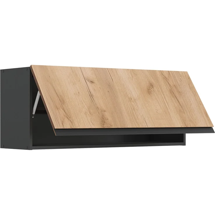 Hängeschrank R-Line Goldkraft Eiche/Anthrazit 100 cm Flach Vicco – Bild 3