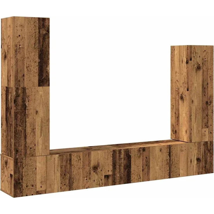 vidaXL 4-tlg. TV-Schrank-Set Wandmontage Altholz-Optik Holzwerkstoff 3329217 – Bild 1