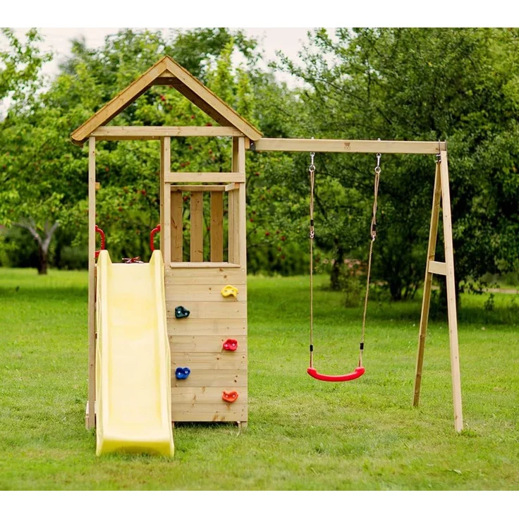 Wendi Toys Holz 'Pelikan', inkl. Picknicktisch, Schaukel und Rutsche, Natur, 280 x 270 x 270 cm, max. Belastbarkeit 50 kg – Bild 3