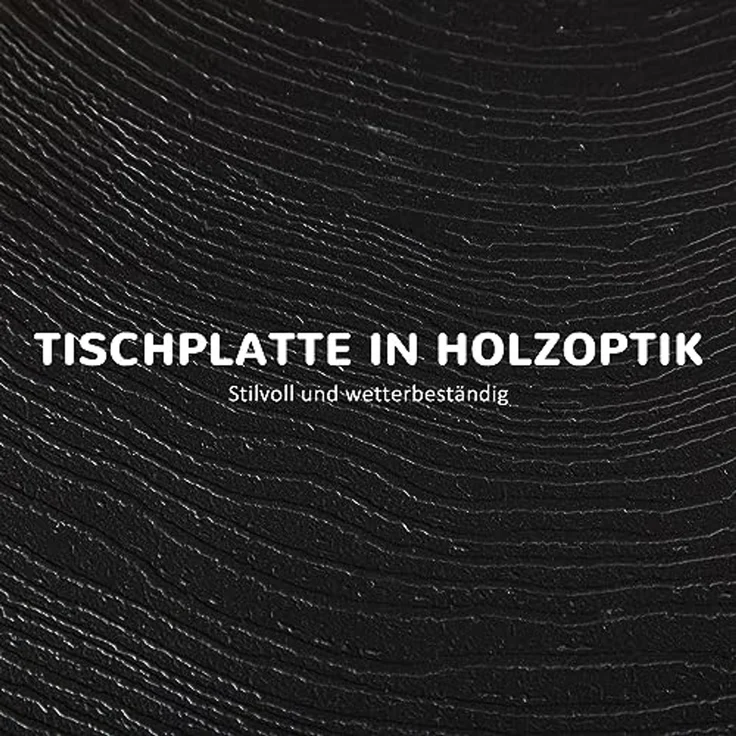 Outsunny Beistelltisch Garten-Esstisch mit Dekorativer Holzoptik, Campingtisch für Balkon (60 cm Beistelltisch für 2 Personen, 1-St, Runder Klapptisch), HDPE, Dunkelgrau – Bild 5