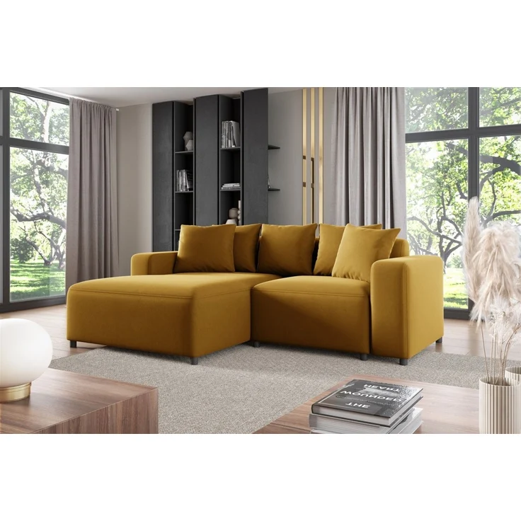 Polsterhocker Designerhocker Hocker MEGAN in Stoff Salvador Honiggelb – Bild 2