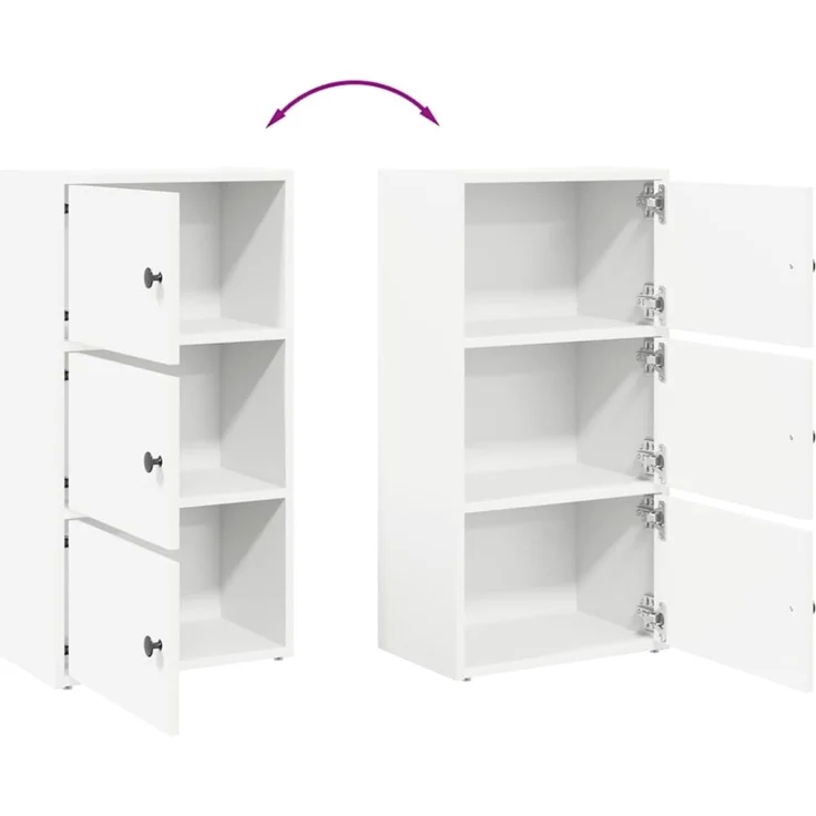 vidaXL Bücherregal Weiß 40x24x77 cm Holzwerkstoff 860364 – Bild 2