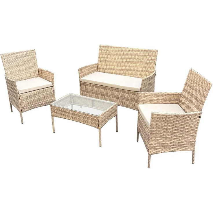 SVITA Sitzgruppe BROOKLYN, (Set, 4-tlg, Gartenlounge), Gartenmöbel Set, Sitzgruppe, Polyrattan – Bild 1