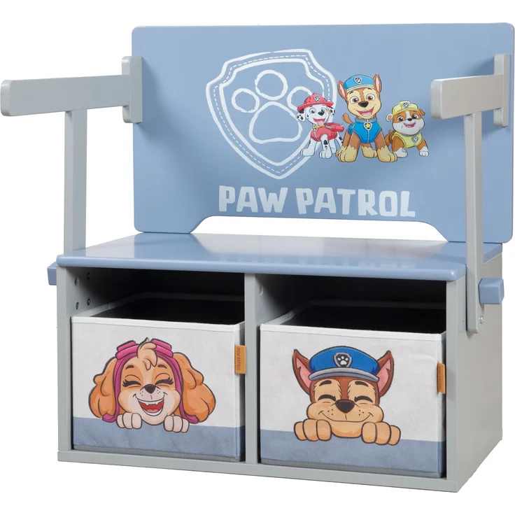 roba Sitzbank 'Paw Patrol' - HxBxT: 65,5 x 60 x 35 - mit 2 Aufbewahrungsboxen - Blau / Grau – Bild 1