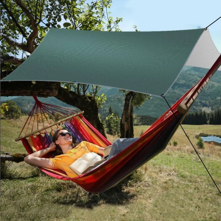 Flintronic Tarp 3x3m Wasserdicht Sonnensegel Camping UV Schutz Heringe Seile – Bild 8